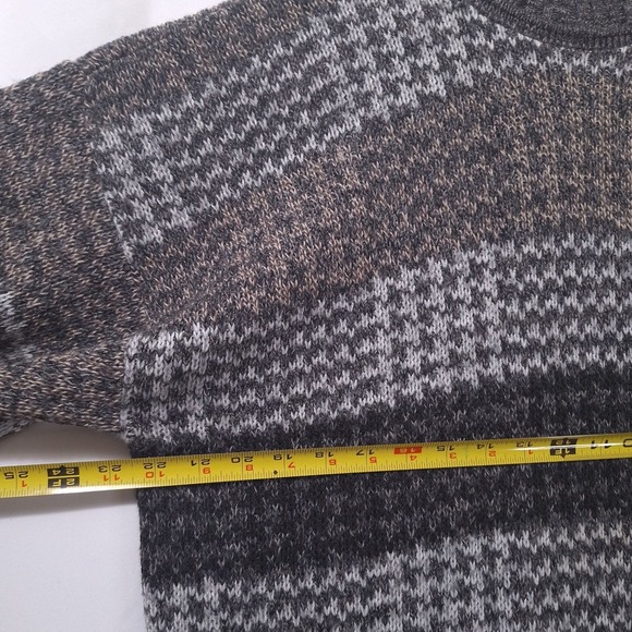 VTG New Era Knit Sweater Mens M USA Made Geometric Crewneck Grandpa Core Retro - Picture 10 of 12